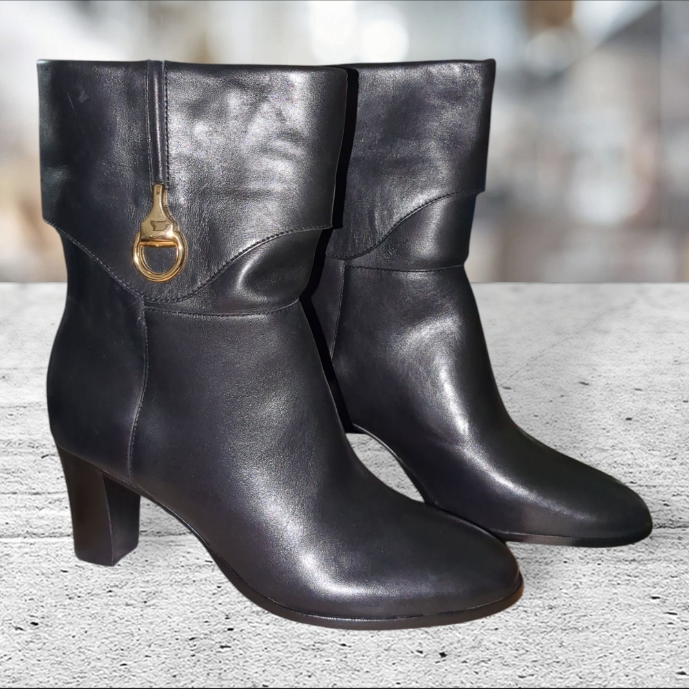 ARREZO Black Leather Boots Size 9 NIB